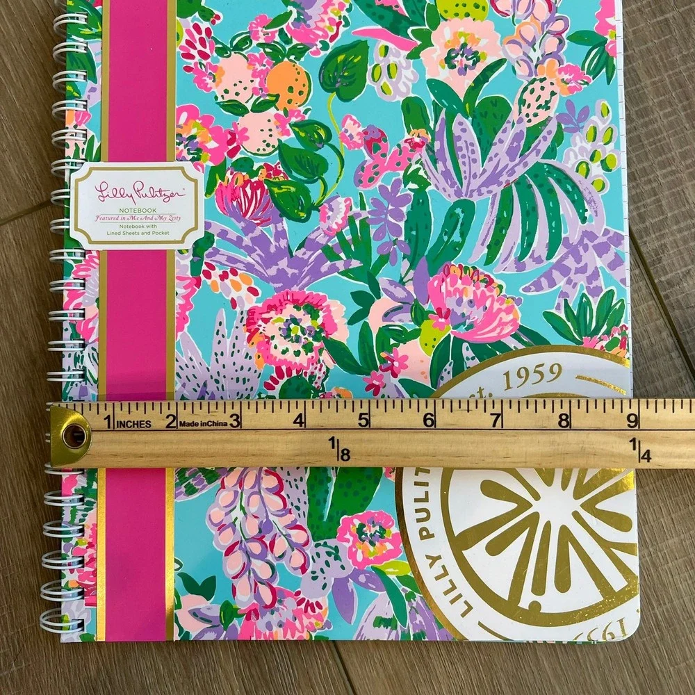 Lilly Pulitzer Set Notebook and Acrylic Note Floral Boujie Colorful Office Desk